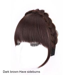 JON09 Sideburns Neat Synthetic Trendy Headwear Women Clips In Dress Up Daily Casual Hair Extension Hair Accessories Fake Hair Band Bangs Braid Headband Heat Resistant Wig