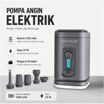 Inflator Deflator LED Mesin Pompa Angin Elektrik & Vacuum Inflator Deflator Dengan Lampu LED Bisa Terang Outdoor Camping dan Travel
