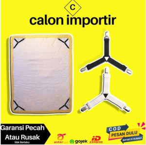 Clip Holder Penjepit Ujung Sprei Kasur Spring Bed Bawah Sudut Anti Geser Berantakan 4 Pcs Kaki 3