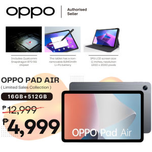 OPPO Tablet Air Dual Sim 12 Inches 5G Android 12 Tab 16GB RAM+512GB ROM Online Learning Tablet