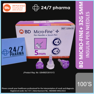 BD Micro-Fine + 5mm 31G Ultra Fines Microfine Plus Insulin Pen Needles Jarum 100s Becton Dickinson
