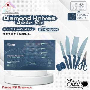 STEIN STEINCOOKWARE diamond knive minimalis blue / gunting pisau set anti lengket motif diamond patent ST-DKN004