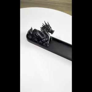 FFBH Zen Dragon Stick Incense Burner 3D Printed Incense Holders Ash Tray Spiritual Meditation Zen Home Tabletop Decor Ornaments Gifts 4P7H5
