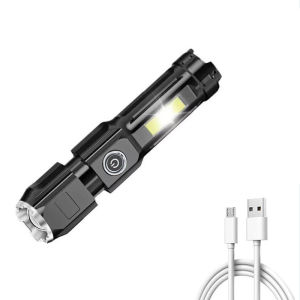 Senda Tactical Flashlight Zoomable Rechargeable Outdoor Waterproof Camping Hiking Travel Flashlight