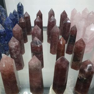 crystal decorations strawberry quartz tower