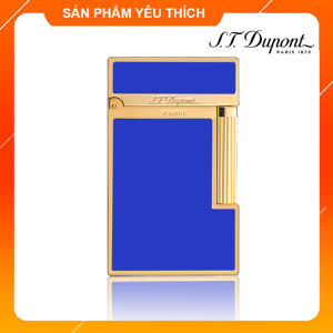 Hộp Quẹt Bật Lửa Dupont D37V Họa Tiết Nền Xanh Viền Vàng Hoàng Gia - Dùng Ga Đá Cao Cấp