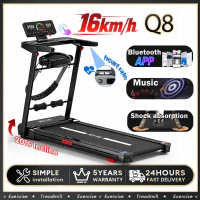 Treadmill Auto Incline Treadmill 16KM/H Heavy Duty Foldable Electric Running Machine Walking Pad Indoor Exercise Machine for Gym