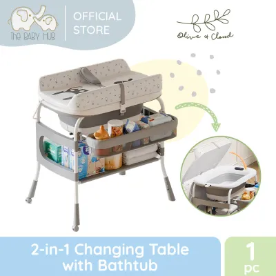 Olive & Cloud 2-in-1 Changing Table with Bathtub