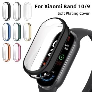 TPU Case For Xiaomi Mi Band 10 9 8 NFC Full Cover Screen Protector Plating Case for Mi Band 10 9 Smartwatch Bumper Shell