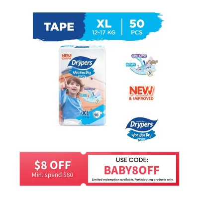 Drypers Wee Wee Dry Tape Baby Diaper XL Size
