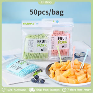 50pcs/set Afternoon Tea Fork Plastic Fruit Fork Disposable Tableware Fruit Fork Snack Fork
