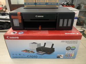 Canon in màu G1010 + 4 màu mực chính hãng như hình bảo hành 12 tháng new100%