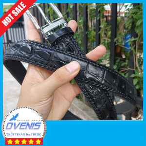 [FREE SHIP] Thắt Lưng Cá Sấu Liền [Phiên Bản Đầu Kim Cổ Điển] Đan Viền Thủ Công Rất Đẹp!