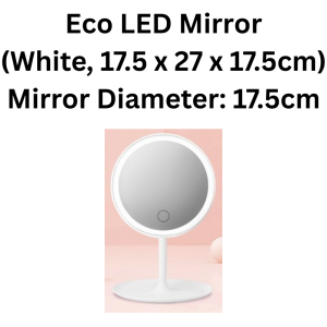 Type-C USB Charging Fashion LED Vanity Mirror with Light Touch Screen Smart Round Makeup Mirror 3 Lighting