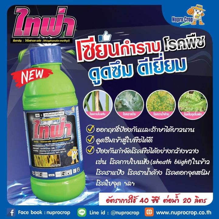 ไทฟ่า ไทโอฟาเนต-เมทิล 1 ลิตร กำจัดเชื้อราพืช