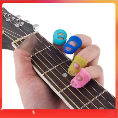 Amazthing 4 pcs Silicone Ukulele Guitar Fingertips Protector 硅胶指套 | Finger Guard Cover Caps 吉他手指保护套