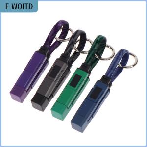 【E-WOITD】 4 In 1 Short Type C Keychain Lanyard Data Cables With LED DisplayBraided PD Fast Charging Cord For Galaxy A17