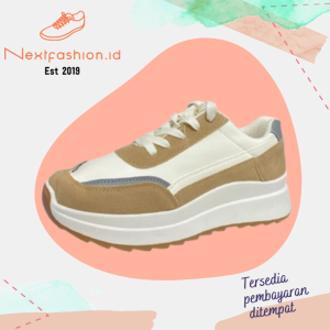 Nextfashion Sepatu wanita sneakers bahan kulit PU terbaru kekinian 319
