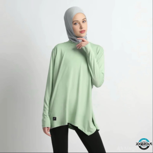 JOGEROUS - Women Inner Oversized Taneeya Top Long Sleeve - Baju Olahraga Atasan Wanita Casual Sporty