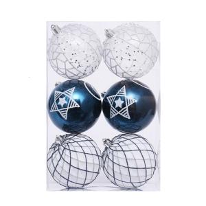 6Pcs Shimmering Christmas Baubles Shatterproof Christmas Ball Hangings Ornament For Tree Wreath Holiday Decoration