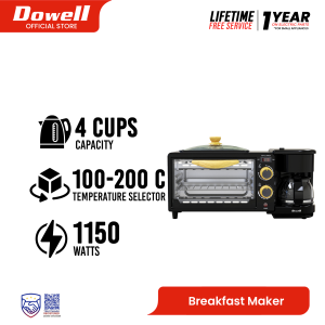 Dowell BM-33 3-in-1 Multipurpose Breakfast Maker