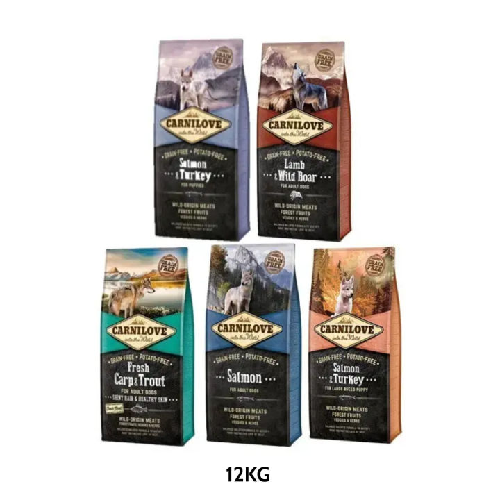 CARNILOVE GRAIN FREE DOG FOOD 12KG SALMON, WILD