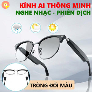 Kính AI Phiên Dịch G005 Tròng Kính Đổi Màu Dịch Mọi Ngôn Ngữ Loa Bluetooth Nghe Nhạc Cảm Ứng Chạm