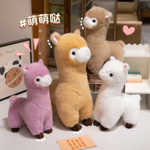JOJO CASTLE Pretty Color Fluffy Alpaca Plush Toys 30/40cm Emulational Stuffed Animal Llama Plushies Soft Doll Cuddly Home Decor Pillow Girl Gift