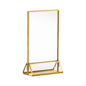 A4 Gold Rimmed Acrylic Table Sign Holder Restaurant Wedding Menu Holder