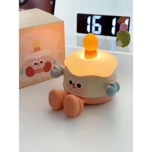 Cute Milk Tea Night Light LED Pat Lights Portable USB Rechargeable Night Lamp for Bedroom Kids Room Gift