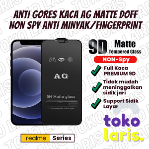 REALME Tempered Temper Tempred Glass Glas Anti Gores Kaca AG Matte NON SPY 9D Anti Minyak Anti Fingerprint Cover Full Layar Realme GT X XT X2 X3 2 3 3i 5 5i 5s 6 6i 6s 7 7i 8 8i 8s 9 9i 10 11 PRO 4g 5g PRO PLUS PRO+ + V11 5G