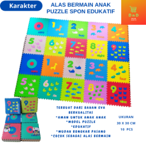 Karpet Matras Puzzle Angka 1cm x 30cm x 30cm untuk Edukasi Anak dengan Desain Menarik