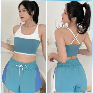 Set Đồ Tập Thể Thao Nữ Boxer Xanh Pastel - Chuyên Tập Gym Yoga Zumba