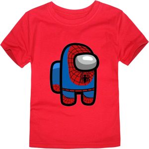 PVJ - Kaos Anak Karakter Spiderman Motif Among Us baju Tangan Pendek Anak