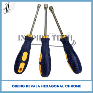 OBENG CHROME VANADIUM HEX NUT KEY HAND TOOL SCREWDRIVER M2.5 - M5 BAHAN KARET