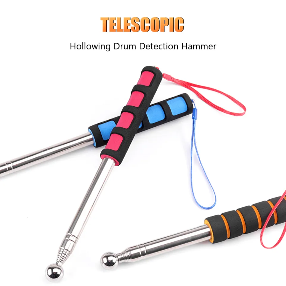 Retractable Self-Defence Stick – 120cm Telescopic Rod With Acoustic Detection Hammer For Inspection & Safety (Blue)