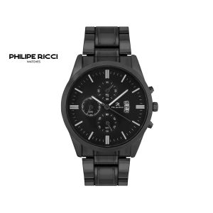 PhiLipe Ricci Jam Tangan Pria Rantai Analog Quartz Trendy Hitam Ori Simple 7352 Men Watches Free Box