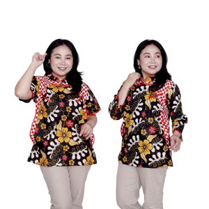 Putri Nasya Blouse Batik Big Size Wanita Atasan Batik Jumbo LD 140 Pakaian Atasan Model Blus Jumbo Seragam Kerja Batik / Pakaian Kekinian S-M-L-XL-2L-3L-4L-5L-6L-7L Batik Wanita Model Terbaru Bahan Kantor