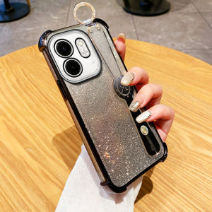 YBD Flash Pink Wristband Phone Case for infinix Smart 10 Smart 9 X6532 Hot 50i X6531 X6531B Luxury New Gradient Color