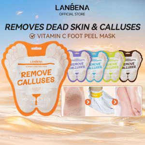 LANBENA Foot Mask Exfoliating Whitening Foot Mask foot spa foot scrub callus remover Dead Peel Off Mask Improves Cracked Heels Foot Mask Skin Care Cuticles Heel Foot Care