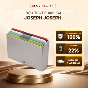 Bộ 4 thớt phân loại Joseph Joseph Folio Icon Regular (Mcolour) 60218 chính hãng chất liệu nhựa cao cấp không chứa BPA đế chống trượt dùng được máy rửa bát  SNT Kitchen 120044