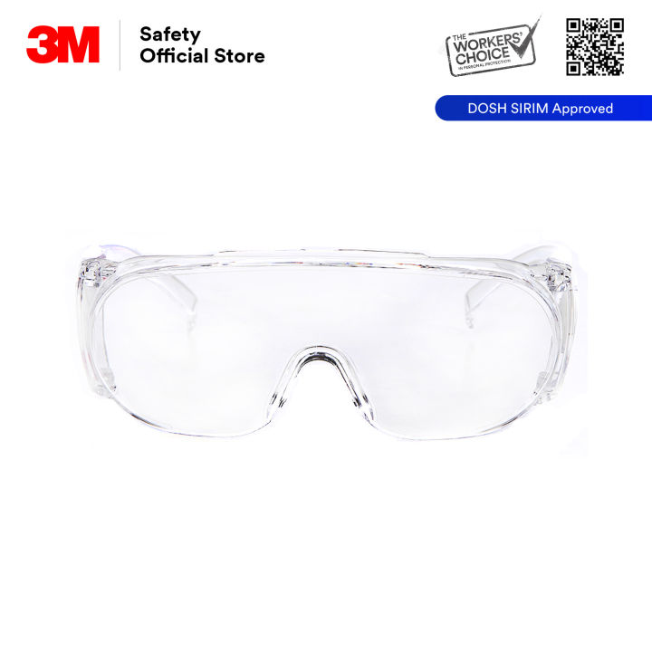 3M™ 1611 Safety Eyewear/ Safety Glasses/ Over Spectacle/ Visitor Specs  [Clear/ Transparent Lens]/ EYE_ PSD_ Lazada