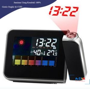 Jam Digital Proyektor Penunjuk Cuaca - DS-8190 - Black