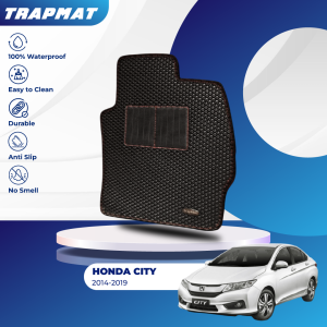 Honda City 2014-2019 TrapMat Customize Car Floor Mat 100% Waterproof Anti Slip Easy to Clean(Front & Rear) - Honda Accessories