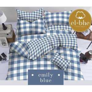 HOT PROMO Sprei Murah Satu Set Kotak Kotak Aesthetik Korea Emily Peach Ukuran 180x200 Pojok Karet