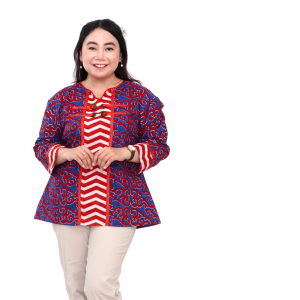 Atasan Batik Jumbo Wanita Blouse Big Size Wanita S-M-L-XL-2L-3L-4L-5L-6L-7L Model Big Blus Kantor Seragam Batik / Blus Formal Kerja Jumbo Wanita Formal LD 140 / Seragam Batik Kerja Kantor Big