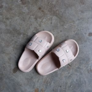 SandSo - Q66 Acc Heart Sandals Wanita Karet Rubber Jelly Polos Plain Sandal Perempuan Dewasa Slip On Slide Flip Flop Sendal Flipper Slipper Flat Teplek Slop Selop Lentur Empuk Rumah Kamar Mandi Kantor Kerja Pantai Anti Air Licin Fungsional Multifungsi