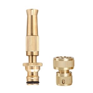 [selected]Solid Brass Hose Nozzle High Pressure Hose Nozzle Adjustable Garden Hose Sprayer