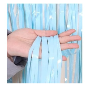 Tirai Foil Ulang Tahun Pastel Tirai Backdrop Rumbai Plastik Pesta Tirai Rumbai Pastel Macaron 2*1meter