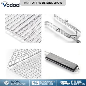 High-Quality Stainless Steel BBQ Grilling Basket for Outdoor Use Non-Stick Surface Rustproof and Easy to Clean for Camping